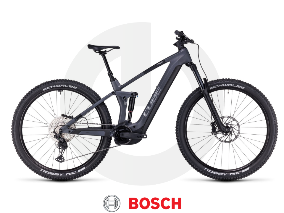 Električno Fully kolo CUBE Stereo Hybrid 140 HPC Race 750 Siva