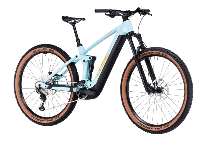 Električno Fully kolo CUBE Stereo Hybrid 140 HPC Race 750 Svetlo modra